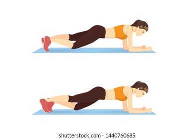 Woman Doing Abdominal Exercise Position Introduction Stock Vector ...
