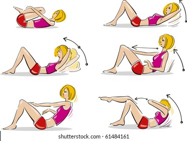 woman doing abdominal exercises