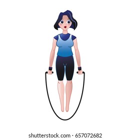 Woman doing aerobics
