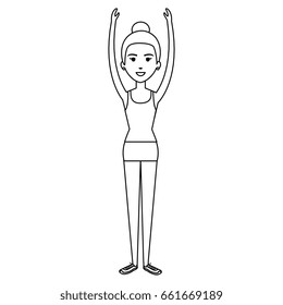 Woman doing aerobicswith sport wear