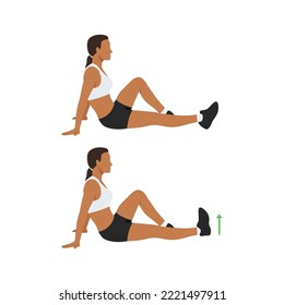 Woman doing Ankle pumping exercises in 2 steps. Good exercises pose to relieve leg swelling and are safe to do throughout pregnancy. Flat vector illustration isolated on white background