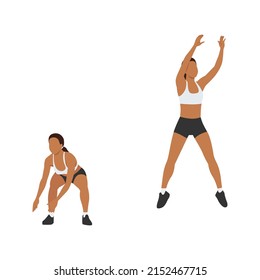 Woman doing basketball shots exercise. Flat vector illustration isolated on white background