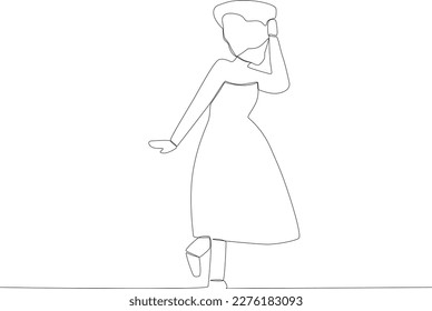 A woman doing a beautiful dance pattern. Africa day one line drawing