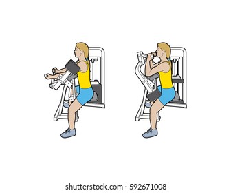 Bicep Curl Machine High Res Stock Images Shutterstock