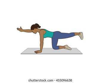 Woman Doing A Bird Dog Exercise