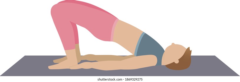 Woman doing buttock bridge - illustration