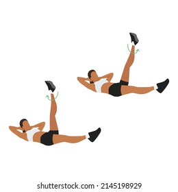 Woman doing Circles in the sky exercise. Flat vector illustration isolated on white background