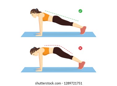 Woman Doing Correct Plank Exercise Position Stock Vector (Royalty Free ...