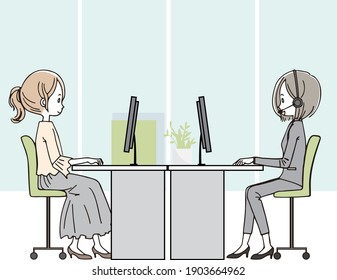 A woman doing desk work at work