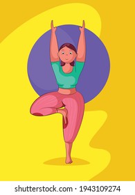 Woman doing different exercises,  keep balance, stand on one leg