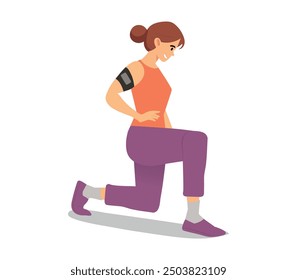 Woman Doing Dynamic Warm-up Exercises, Targeting Major Muscle Groups To Increase Flexibility, Enhance Performance, Reduce The Risk Of Injury During Workouts Or Physical Activities. Vector Illustration