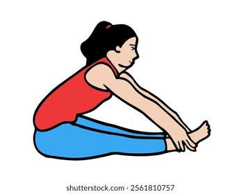 woman doing exercise cartoon illustration