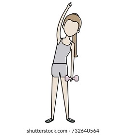 woman doing exercise character