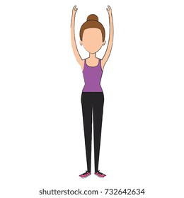 woman doing exercise character