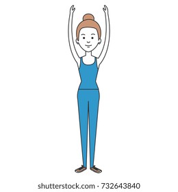 woman doing exercise character