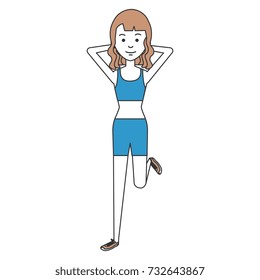 woman doing exercise character