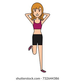 woman doing exercise character
