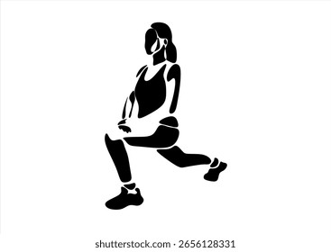 Mujer haciendo ejercicio Ilustración sobre Fitness 