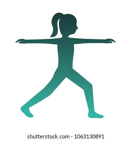 woman doing exercise silhouette