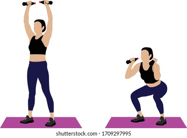 woman doing fitness exercise with a water bottle