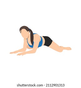 Woman doing frog pose mandukasana exercise. Flat vector illustration isolated on white background