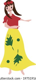 A woman doing a gentle hula