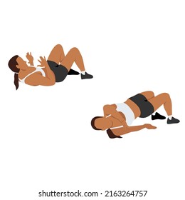 Woman doing Grappling reach back exercise. Flat vector illustration isolated on white background