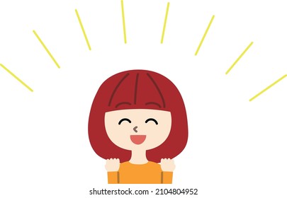 A woman doing a guts pose cheerfully