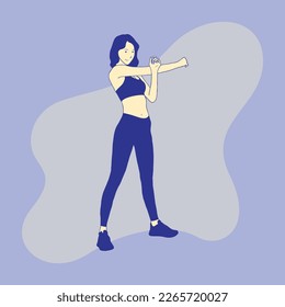 woman doing gymnastics in the morning