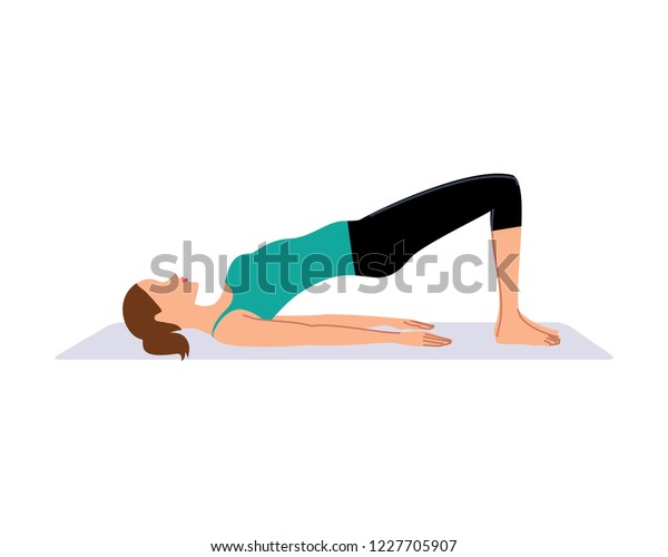 Woman Doing Half Bridge Exercise Vector Stock Vector (Royalty Free ...