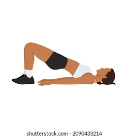 Woman doing hamstring walkout exercise. Flat vector illustration isolated on white background