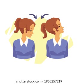 Woman Doing Head Rotations Side Side Stock Vector (Royalty Free ...