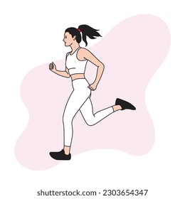a woman doing her morning jog with her hair in pigtails