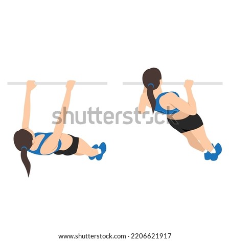 Similar – Image, Stock Photo Woman Exercising on Pull-up Bar in Gym