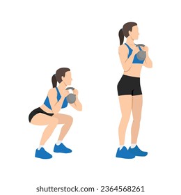 Man character doing Dumbbell squats exercise. flat vector illustration  isolated on different layers 6417702 Vector Art at Vecteezy