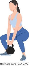 Mulher fazendo Kettlebell Squat Exercício