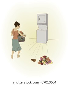 Woman doing laundry