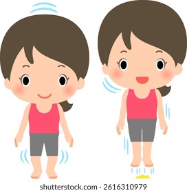 Woman doing light jumping exercise