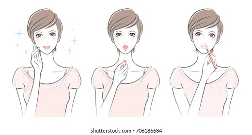 Woman doing makeup