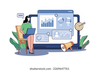 Woman Doing Online Market Analysis