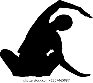 the woman doing pilates, woman doing exercise vector silhouette image