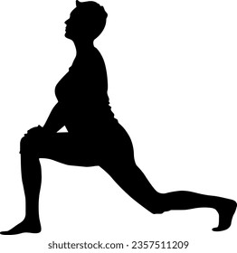 the woman doing pilates, woman doing exercise vector silhouette image