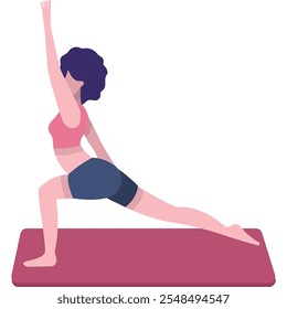Mujer que hace el icono del yoga del Vector del ejercicio del pilates