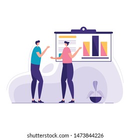 Woman Doing Presentation vector illustration