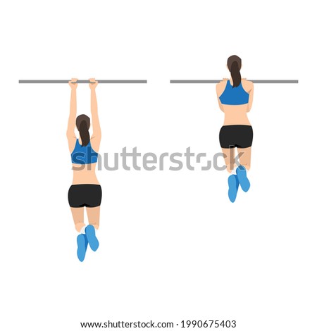 Similar – Image, Stock Photo Woman Exercising on Pull-up Bar in Gym