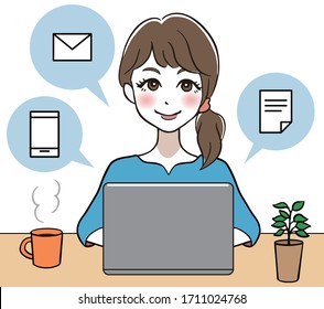 Una mujer que trabaja a distancia
