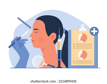 Woman Doing Rhinoplasty Surgery Concept Illustration