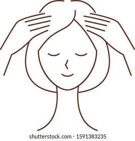 Woman Doing Scalp Massage Illustration