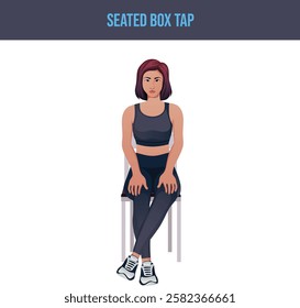 Woman doing Seated Low cable back rows exercise.Seated Rowing chair Exercises. Flat vector illustration isolated on white background.