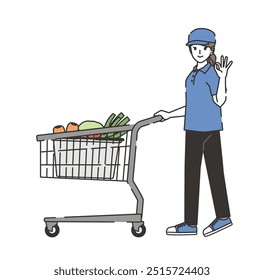 A woman doing shopping for an OK sign